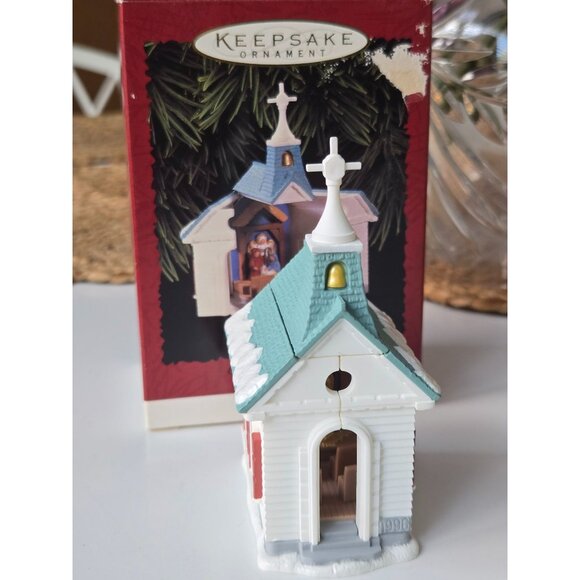Come All Ye Faithful 1996 Hallmark Keepsake Nativity Ornament Chapel Holy Family - Picture 4 of 10